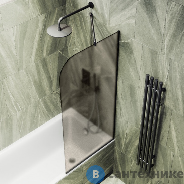 картинка Шторка для ванны в профиле MaybahGlass 1400*740 Стекло 6 мм Бронза матовая (MGV-150-6у)