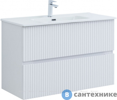 картинка Тумба под раковину Aquanet Джейн 100 белый матовый (313288)