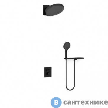 картинка Душевой комплект Vincea Inspire VSFW-3I21MT3RMB встраиваемый, термостатический, двухрежимный, черный