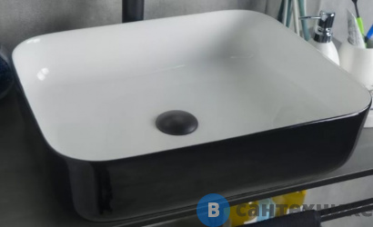 картинка Раковина GID-ceramic Nc366 накладная, чёрный (500х390)