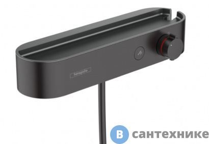 картинка Смеситель Hansgrohe ShowerTablet Select 24360670 термостат для душа, матовый чёрный