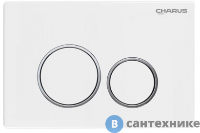 картинка Смывная клавиша CHARUS Spazio, двойной смыв, белый, пластик (FP.330.11.01)