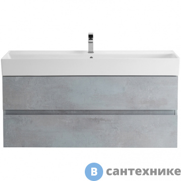 картинка Тумба под раковину Cezares MOLVENO 46 подвесная с двумя выкатными ящиками, Beton, 1200x460x500, MOLVENO 46-120-2C-SO-BET