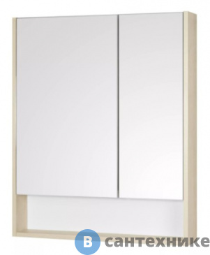 картинка Зеркальный шкаф Акватон Сканди 70 Белый/Дуб Верона (1A252202SDB20)