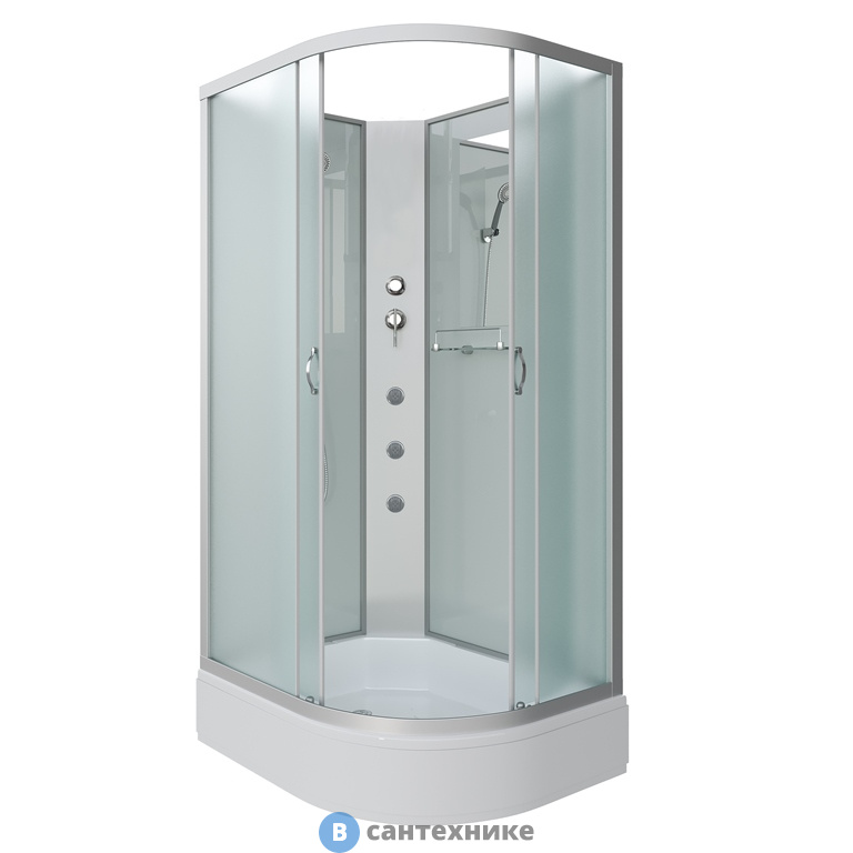 Душевая кабина Niagara NG-33394-14LBKG (1300х900х2150) средний поддон, стекло матовое