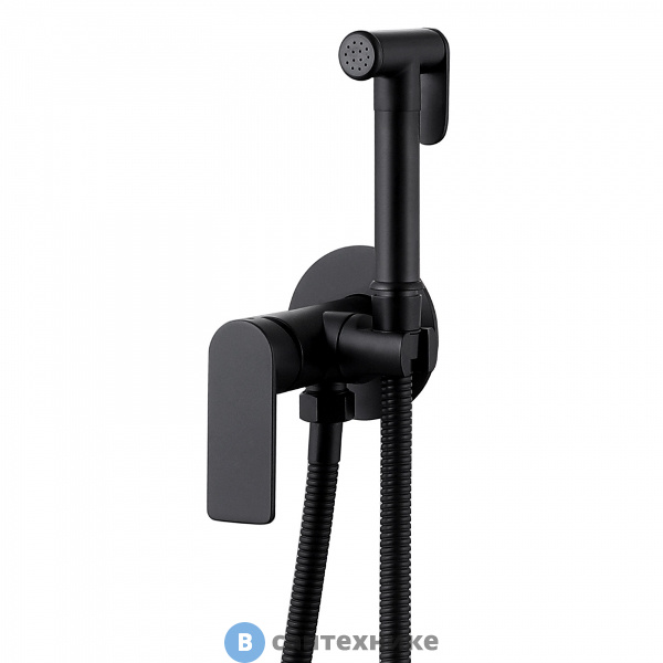 Смеситель ABBER Weiss Insel AF8025B с гигиеническим душем, чёрный матовый