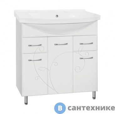 картинка Тумба под раковину Style line № 26 - 80 (2 ящика) (4650134471984)