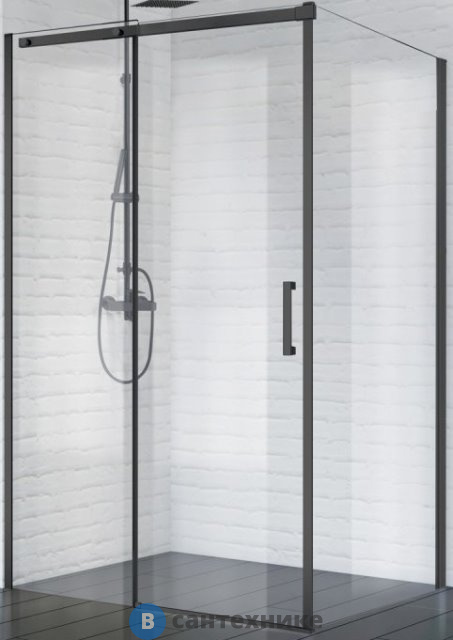 Душевой уголок BelBagno ACQUA-AH-1-150/90-C-NERO, без поддона