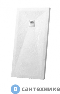 картинка Душевой поддон Vincea VST-4SR8012W, 1200*800*25, белый матовый из искусственного камня, без сифона