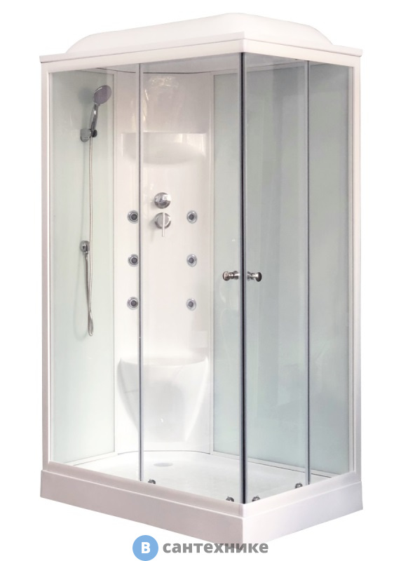 Душевая кабина Royal Bath RB 8120HP7-WT L 1200x800x2170 (белое/прозрачное)