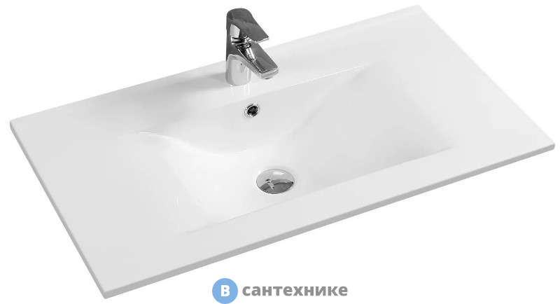 Раковина GID-ceramic NYJ807-75 встраиваемая сверху, белый (760х465)