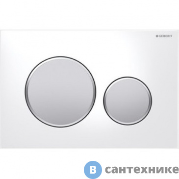 картинка Клавиша смыва Geberit 115.882.KL.1 SIGMA20 двойной смыв (белый/матовый/матовый хром)