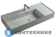 Раковина TECLA TWENTY TW12011 чаша слева, белый глянцевый, 101x46x12,5