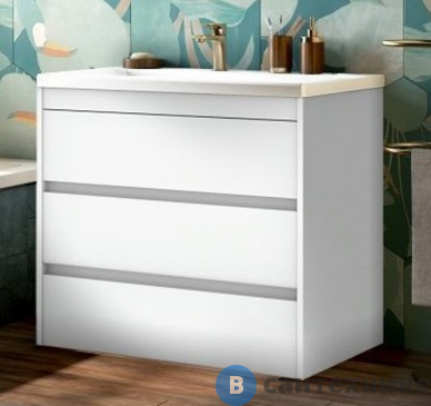 картинка Тумба под раковину Art & MAX FAMILY FAMILY-900-3C-PIA-BL напольная с тремя выкатными ящиками, Bianco Lucido, 900x480x845