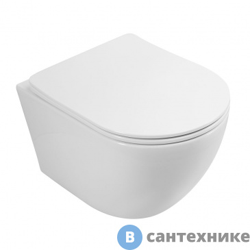 картинка Унитаз подвесной Art & MAX SANREMO безободковый с сиденьем, AM026CHR/SC