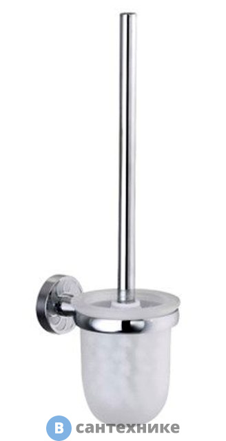 Щетка для унитаза WasserKRAFT Isen K-4027 подвесная металл, хромоникелевое покрытие, матовое стекло