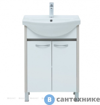 картинка Тумба c раковиной Aquanet Донна 60 белый глянец (Shenxin) (308382)