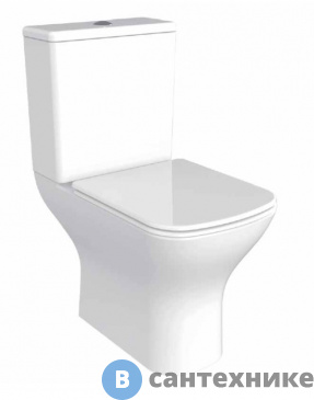 картинка Унитаз с бачком AZARIO Iris 8353 безободковый, сиденье микр. 600*380* 77,5 мм