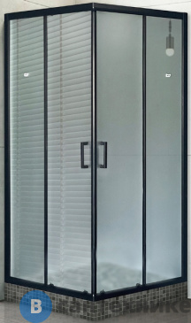 картинка Душевой уголок Royal Bath RB HPD-C-BL 80x80x185 (матовое) (RB80HPD-C-BL) без поддона