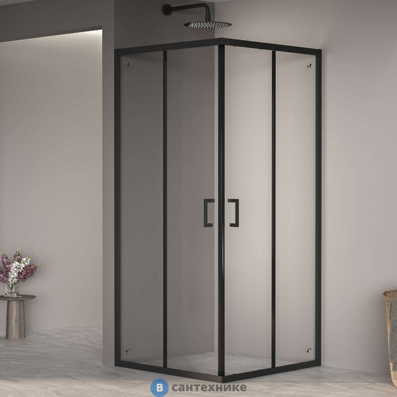 Душевой уголок RGW PA-030-B  70* 70*195 чёрный/ прозрачное (3508103077-14), без поддона