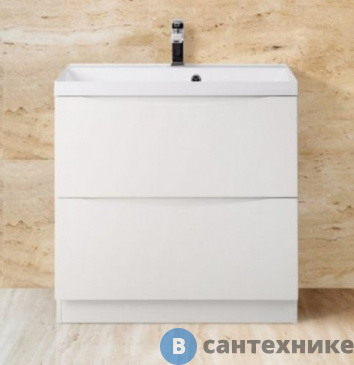 картинка Тумба под раковину BelBagno MARINO-700-2C-PIA-BL-P напольная с двумя выкатными ящиками, Bianco Lucido