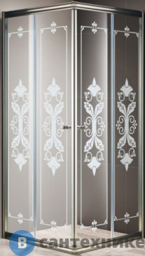 картинка Душевой уголок Cezares GIUBILEO-A-2-100-SCORREVOLE-CP-Br (1000x1000x1950) без поддона