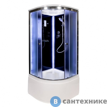 картинка Душевая кабина Deto B10S LED black (100х100х220 см)