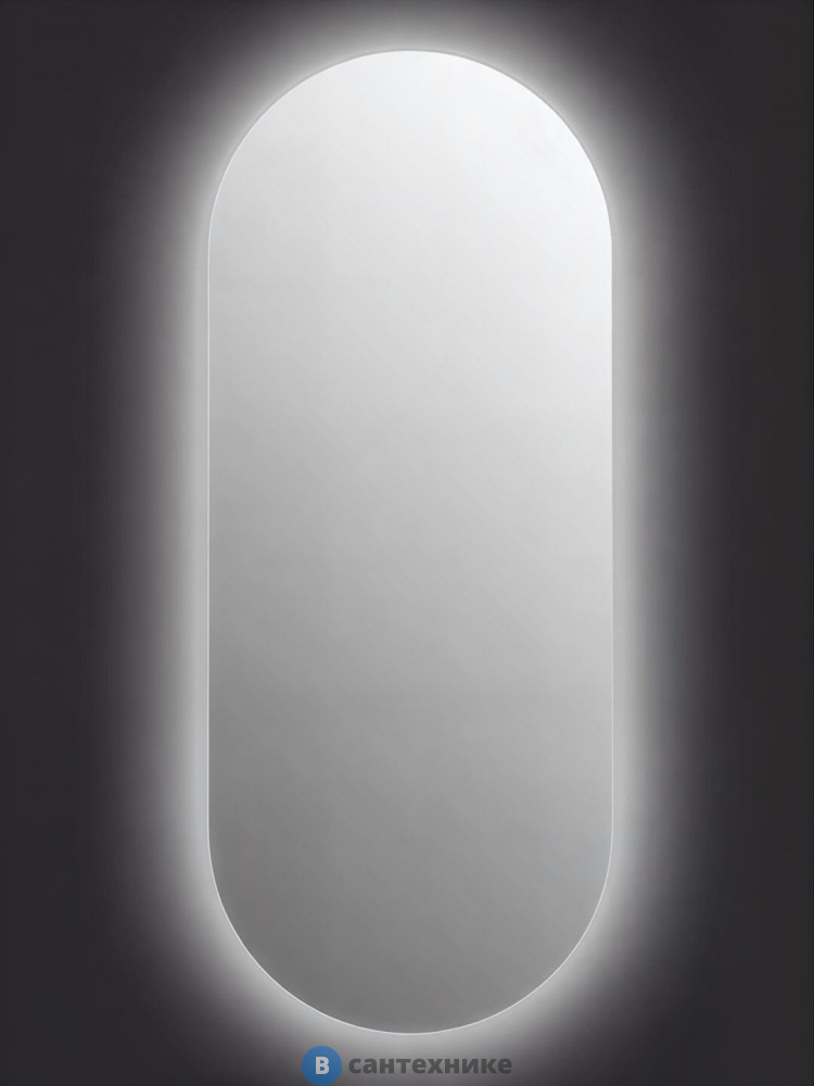 Зеркало Cersanit ECLIPSE smart  50*122 с подсветкой овальное, черная рамка (64151)