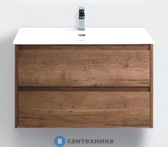 Тумба под раковину BelBagno 91 см KRAFT-900-2C-SO-RNN подвесная с двумя выкатными ящиками, Rovere Nebrasca Nature
