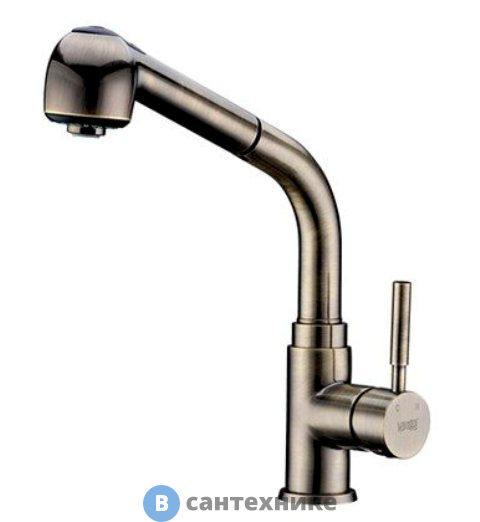 Смеситель WasserKRAFT A8237 для кухни с выдвижной лейкой, покрытие «светлая бронза»