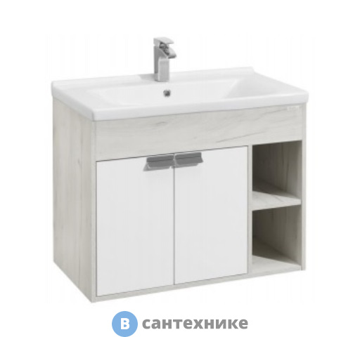 Тумба под раковину Акватон Флай 80 Белый/Дуб КРАФТ бел (1A237401FAX10)