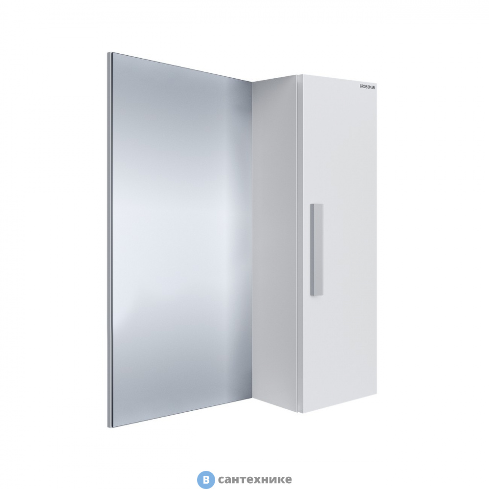 Шкаф-зеркало Grossman НЕО-70 см универсал. белый (207023)