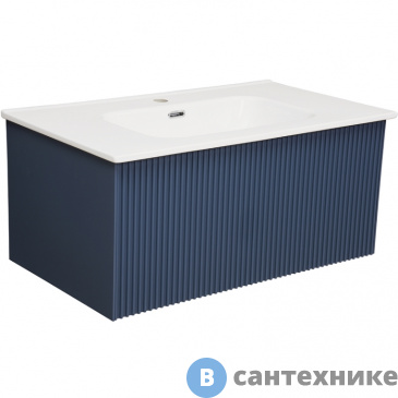 картинка Тумба под раковину La Fenice Terra Blu grigio 80 см синяя матовая (FNC-01-TER-BG-80)