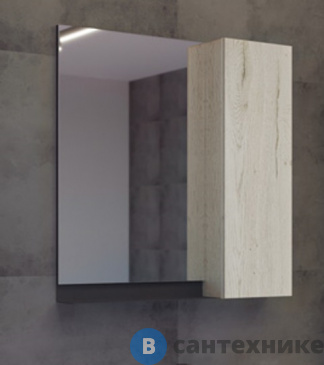 картинка Зеркало-шкаф Comforty Бонн-75 дуб дымчатый