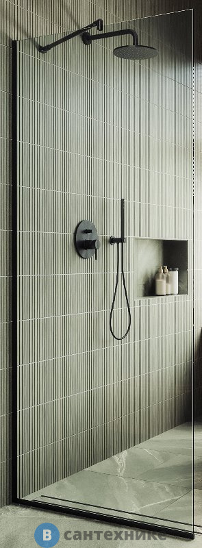 Душевая перегородка в профиле MaybahGlass 1950*790 Стекло 8 мм Бесцветное (MGD-695-6у)