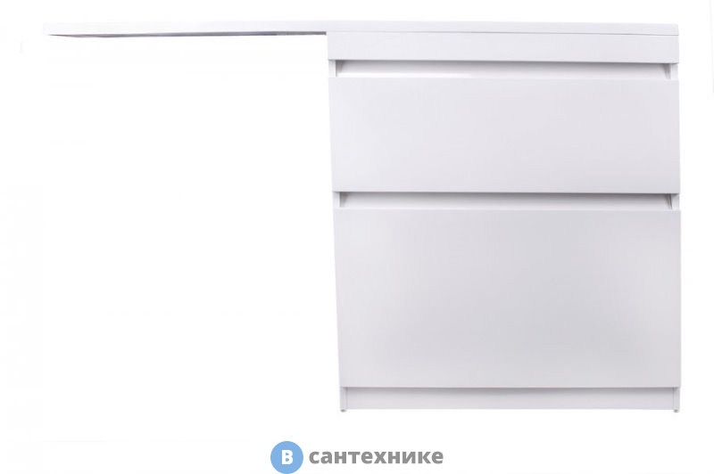 Тумба под раковину Style line Даллас 150, 2 ящика, Люкс белая, напольная PLUS (2000949236452)