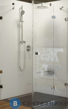 картинка Душевая дверь Ravak Brilliant BSDPS-120/80 R хром+Транспарент (0UPG4A00Z1) с неподвижной стенкой