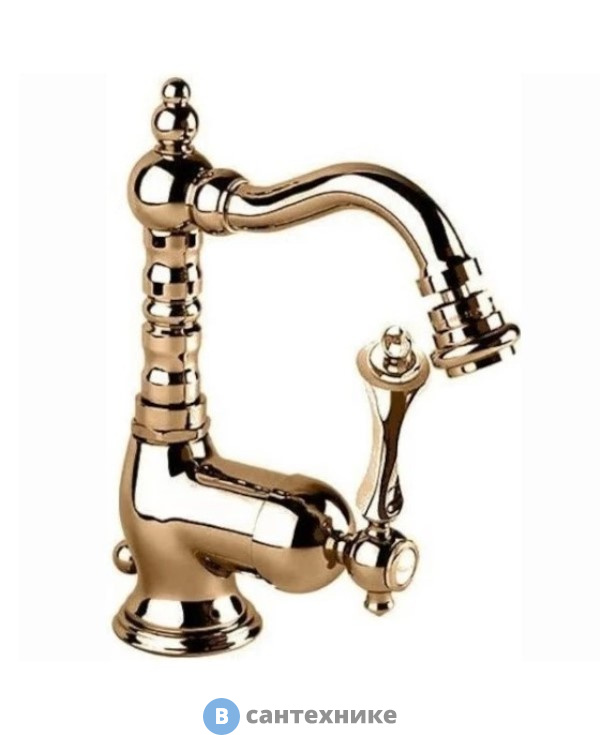 Смеситель Cezares MARGOT-BSM2-02-M для биде однорычажный c донным клапаном, бронза, ручка бронза