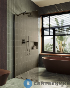 картинка Душевая перегородка в профиле MaybahGlass 1950*690 Стекло 8 мм Бронза (MGD-702-6ш)