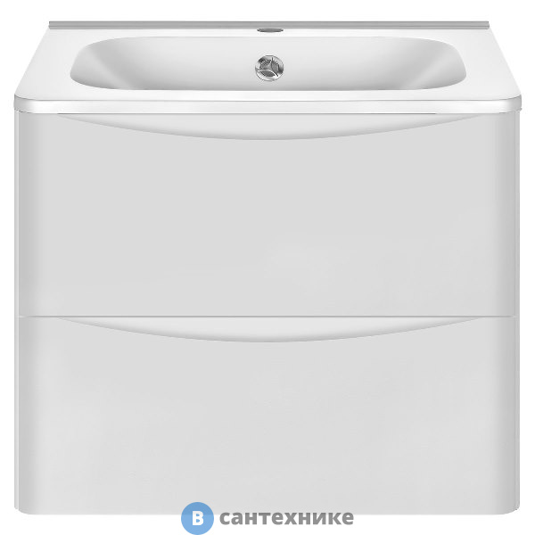 Тумба под раковину Vincea Paola 600 подвесная, 2 выкатных ящика soft close, G.White (VMC-2P600GW)