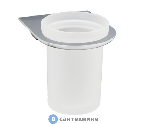 Стакан для зубных щеток WasserKRAFT Kammel K-8328 стеклянный металл, хромоникелевое покрытие, матовое стекло