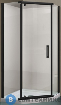 картинка Душевой уголок Vincea Stresa VSP-1S900CLB, 900*900, черный, стекло прозрачное, без поддона