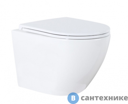 картинка Унитаз подвесной AZARIO Grado AZ-0046N безободковый, с сидением микролифт