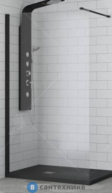 Перегородка для душа RGW WA-002B чёрный/прозрачное/6 мм 90*195 (35100209-14)