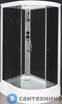 картинка Душевая кабина Aquarius ECO-7 Black L поддон 25 см, 120*80*215 тонир.стекло, проф. серебро