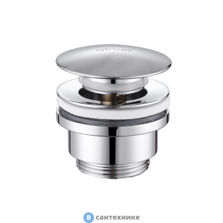 Донный клапан ABBER AF0011 без перелива, клик-клак, хром