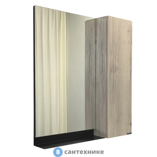 Зеркало-шкаф Comforty Бонн-75 графит/дуб дымчатый