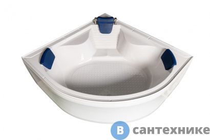 картинка Ванна акриловая WEMOR 150/150/55 C полукруг 1500*1500*550 мм (10000000760)