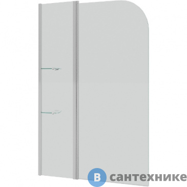 картинка Шторка для ванны Grossman GR-101/1 (150*110) алюминиевый профиль, стекло прозрачное