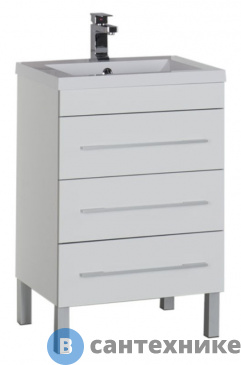 картинка Тумба под раковину Aquanet Верона 58 напольная с 3-мя ящ. белый (178253)